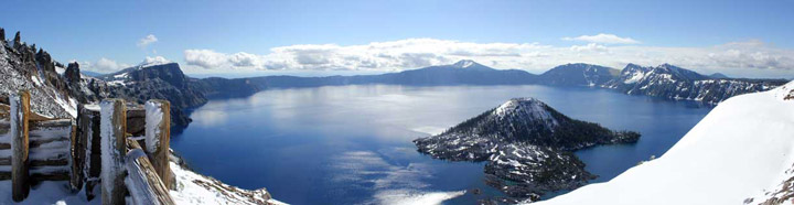 Panoramic view of Crater Lake from the Rim