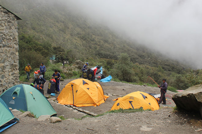 Our tents and porters.