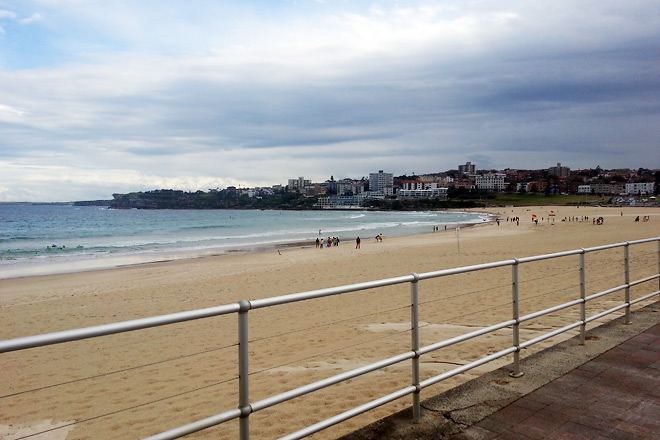 Bondi Beach with overcast, Sydney.
