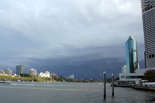 Grey clouds hovering over the City