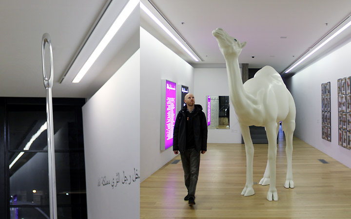 Camel (Albino) Contemplating Needle (Large), by John Baldessari