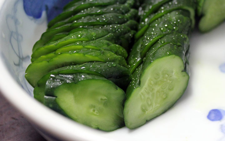 Japanese eating: cucumbers.