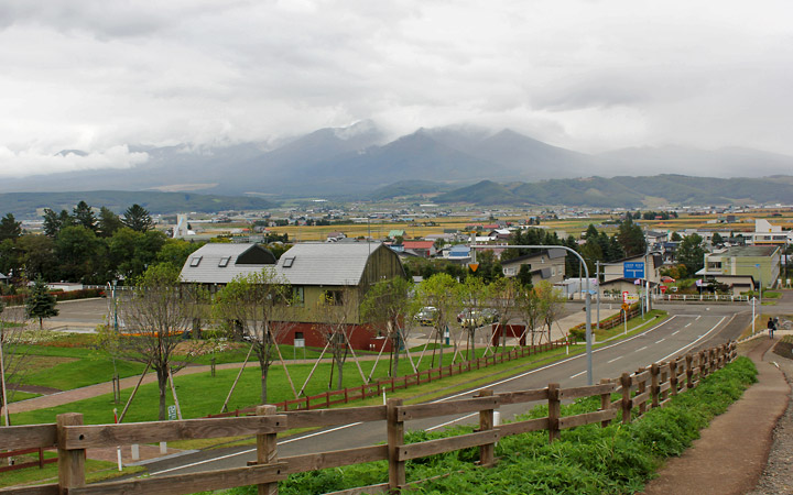 View of the farm land in Furano